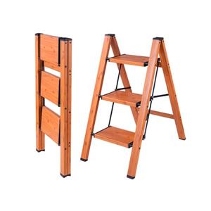 Step Ladders Folding 3 Step Stool Woodgrain Finish Aluminum,Tripod Anti-Slip Portable Sturdy for Home & Kitchen Office 330 lbs - Amazon.com