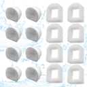 16 Pack Pet Fountain Filter Replacement,8 Carbon Filters and 8 Foam Pre-Filter Replacement Compatible with Multiple Pet Water Dspensers Water Bowl