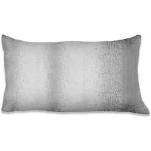 Majestic Giftware 2 Pack Jacquard Decorative Throw Pillow Cover (PC1202S-2PK) | Silver/White Soft & Washable Cushion Covers with Zipper for Sofa, Bedroom (12"x20") Inserts Not Included (20" x 12" (Pack of 2))