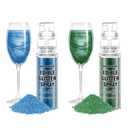 Edible Glitter Spray  Pandalab 10g / Bottle Ocean Blue & Emerald Green Food Grade Drink Shimmer Powder Luster Dust Spray for Cakes, Cocktails, Chocolate, Candy & Dessert Decoration
