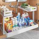 1 Pack Expandable Under Sink Organizers Storage With Upgrade Ball-Bearing Slide Tracks,2-Tier Pull Out Under Cabinet Organizer Height Adjustable,Not Suitable For Cabinets With Partitions In The Middle