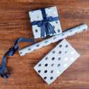 2 x The Dreidel Company 2-Pack Metallic Hanukkah Dreidels Theme Gift Wrap Design, Chanukah Roll 17.5" X 180" Inch - 15' Ft. Chanukah Wrapping Paper Roll