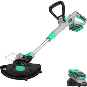 Litheli 12Inch Cordless String Trimmer/Edger, 20V Weed Wacker Eater Battery Powered Grass Trimmer with Auto-Feed for Lawn Trimming/Edging, with 2.0Ah Battery and Charger Included, 12.1" 20V Cordless