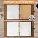 Photo Album 4x6 200 Photos, Genuine Leather Photo Albums with Writing Space with 30 Writing Paper, Travel Family Wedding Kids Graduation Ultrasound Baby Picture Album Scrapbook Photo Album (Simple)