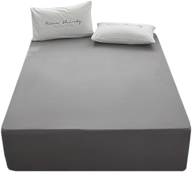 Bedding 1piece Queen Fitted Sheet Only-Queen Size Deep Pocket Bottom Fitted Sheet-Fits 15inches Bed Matress Sheet-Soft and Microfiber-Easy Care-Light Gray