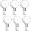 LUXEAR Heavy Duty Waterproof Shower Hooks 6 Pack - Suction Hook, No Drill Damage-Free Removable Reusable Wall Hooks for Bathroom Kitchen Towel Bathrobe Loofah Shower Hooks (Max Load 11LB/5KG)