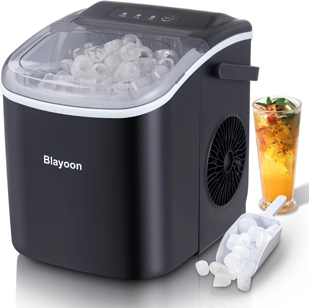 Ice Maker Countertop, Portable Ice Machine Self-Cleaning, Portable Ice Cube Maker with Ice Scoop and Basket, Ice Cube Maker for Home Kitchen Party