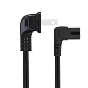 Power Cord for Samsung TV 2-Prong L-Shaped AC Power Cord UN40 UN43 UN48 UN49 UN50 UN55 UN60 UN70 UN75 UN65KS8000F Smart 4K, Compatible for LG, Sony, Sharp Panasonic, TCL TV Replacement (6FT)