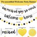 Fanfanwin Black Gold Welcome Home Decorations We Missed You So Much Banner Glitter Garland and Balloons Party Supplies for Military Army Returning, Patriotic Homecoming Party Decorations