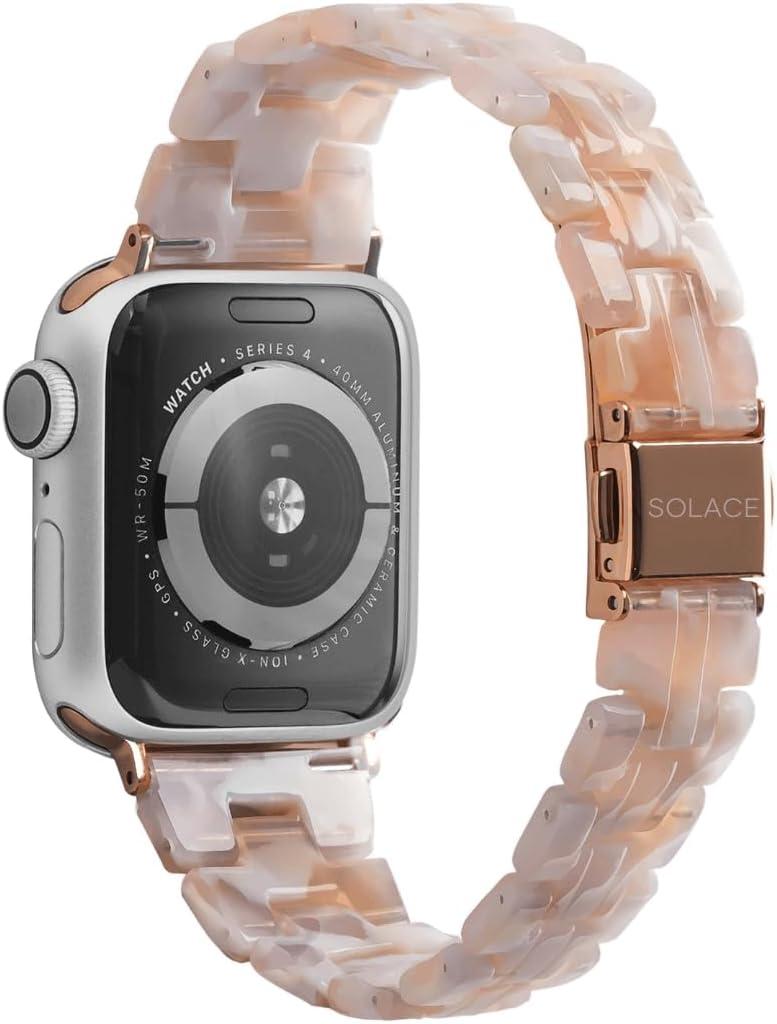 Solace Bands Slim Matte Resin Watch Band - Universal Fit for Apple Watch Bands for Women and Men, iWatch Bands for 38mm 40mm 41mm 42mm 44mm 45mm 49mm Ultra, SE and Series 11 10 9 8 7 6 5 4 3 2 1