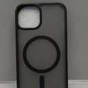 SUPFINE Magnetic for iPhone 14 Case & iPhone 13 Case (Compatible with MagSafe)(Military Grade Drop Protection) Translucent Matte Shockproof Phone Cover,Black