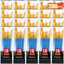Acrylic Paint Brush Set, (20 Packs /200 pcs) Nylon Hair Brushes for Oil and Watercolor, Perfect Suit of Art Painting, Best Present for Painting, Blue