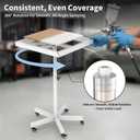 Tredre 3-in-1 Rotating Spray Paint Rack with Lockable Wheels, 27.8"–40.9" Height Adjustable Cabinet Door Painting Stand, 360° Lifting Spray Painting Table for Doors, Parts & DIY Projects, White