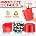 MotiMind 48 Pcs Blue Dog Birthday Party Supplies Reusable 16 oz Plastic Cups Bulk Paw Print Fun Drinkware Cartoon Themed Cups Orange Blue Dog Party Decorations for Baby Shower Birthday