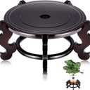 Yoiemivy 12 Inch Wooden Plant Stand Vase Stand Indoor Chinese Fishbowl Planter Stands for Display Oriental Style Indoor Plant Pot Pedestal Stand (12 Inch) (Rosewood Color)