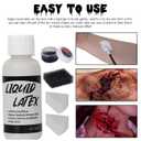 Halloween Liquid Latex Special Effects SFX Makeup Kit - 8 Colors Bruise Face Body Paint Palette,Liquid Latex+Scar Wax+Spatula Tool+Fake Blood Spray+Coagulated Blood With Sponges for Halloween Cosplay