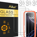 Ailun 3 Pack Screen Protector for iPhone 16 Pro Max [6.9 inch] + 3 Pack Camera Lens Protector with Installation Frame,Case Friendly Tempered Glass Film[9H Hardness][Not for iPhone 16e/16/16 Pro/Plus]
