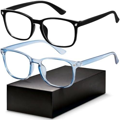 Blue Light Blocking Glasses - Fashion Square Eyeglasses, Anti UV Ray Computer Gaming Glasses Blue Blockers for Women/Men