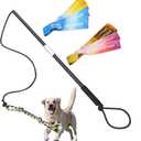 Flirt Pole for Dogs,Heavy Duty 4 Pieces Set with 3 Lures,Interactive Teaser Wand for Small Medium Large Pets, Durable Flirt Stick for Chase,Outdoor Tether Play,Exercise,Training