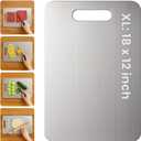 Titanium Cutting Board, 100% Pure Titanium Cutting Boards for Kitchen  Non Stick, Food-Grade, Hygiene & Durability Chopping Mat, Double Sided Chopping Board, Dishwasher Safe (17.7 x 11.8 inch)