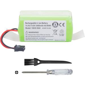 3400mAh Vacuum Cleaner Battery for Ecovacs Deebot N79 N79S N95 DN622 and for Eufy RoboVac 11 11S 15C 15T 12 25C 30 35C, for Goovi F007C D380 for Amarey A800 A900 for Coredy R300 R500