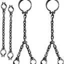 4 Pcs Halloween Plastic Chain Costume Prop Toy Large Plastic Prison Chain Link Handcuffs Headcuffs for Halloween Costume Party Prisoner Game Trick Props Haunted Home Cosplay