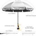 G4Free UPF 50+ Universal Clamp On Umbrella Adjustable Outdoor UV Protection Beach Chair Umbrella for Strollers, Wheelchairs, Patio Chairs, and Golf Carts
