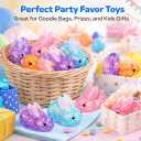 12 Pack Colorful Bunny Squishy Toys, Stress Relief Squeeze Toys Bulk, Birthday Party Favors for Kids 3-5,4-8, Boys Girls Party Supplies Novelty Prizes Classroom Gifts