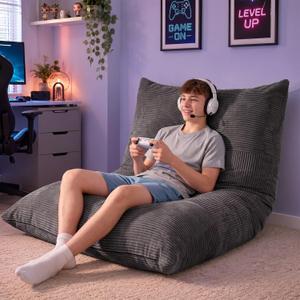 HUGHEAVEN 3 in 1 Convertible Bean Bag Chair & Floor Couch for Teens, 67"D x43"W x 14"H