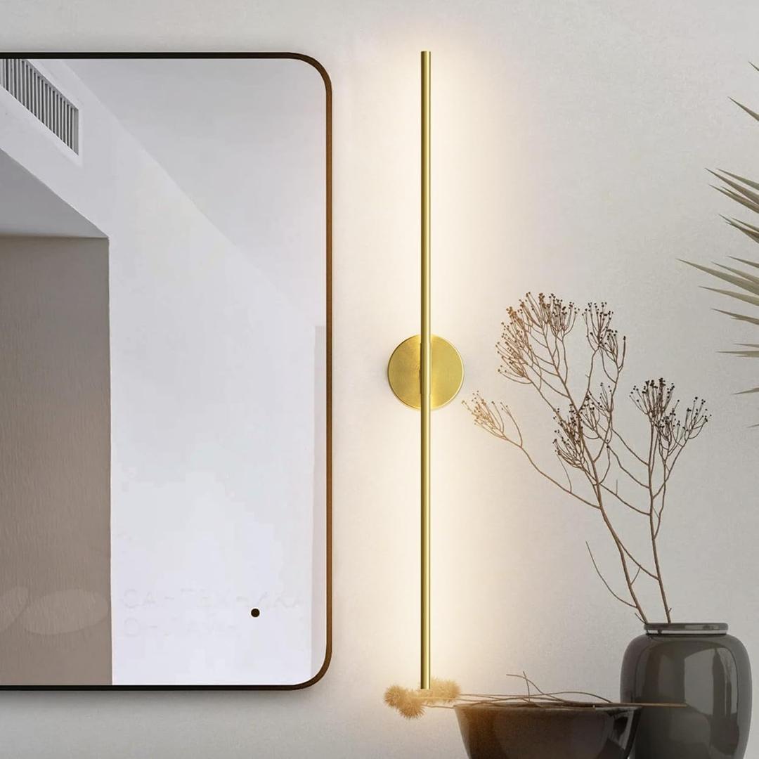 Modern Gold Bathroom Sconce 40In Vanity Light Bar Over Mirror 3000K Bathroom Light Fixture 360 Rotatable for Bedroom Living Room