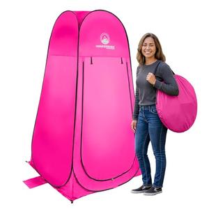 Pop Up Pod - Privacy Shower Tent, Dressing Room, or Portable Toilet Stall with Carry Bag for Camping, Beach, or Tailgate by Wakeman Outdoors (Pink)