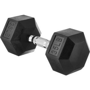 Amazon Basics Rubber Hex Dumbbell Hand Weight 35 Pounds