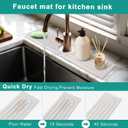 15.7Drying Stone Faucet Mat for Kitchen Sink-Diatomite Quick Dry Kitchen Sink Splash Guard, Water Absorbent Diatomite Stone Tray,Durable Protector for Bathroom Counter (white, 15.7" X 3.9")