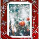 5x7 Christmas Picture Frame Snowflake Metal Photo Frame 2025 Christmas Decorative Holiday Gifts Winter Style (Red)