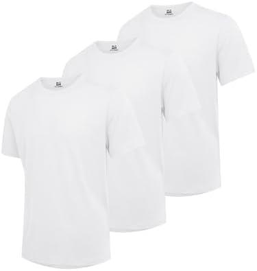 DOWMQ Mens T-Shirts Crewneck Cotton Tee Short Sleeve Classic Pullover Basic Summer Tops 3 Pack White, XL