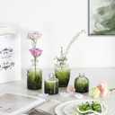 Mini Bud Vases As Wedding Centerpieces for Tables,Clear Bud Vases for Flowers,Small Flower Vases Suitable for Birthday Party,Anniversary,Wedding Reception,Baby Shower (Dark Green, 24PCS)