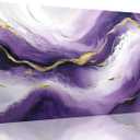 TutuBeer 1 Pcs Purple Wall Art Purple Pictures for Wall Plum Color and Gold Abstract Canvas Picture Print on Canvas Plum Color Pictures for Bedroom for Room Decor Stretched and Framed 16x32 inch