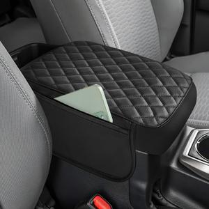 JOYTUTUS Center Console Cover with Pocket Compatible with 2024 2025 2026 Tacoma 2025 4Runner Armrest, PU Leather Arm Rest Cover, Middle Console Cover Protector