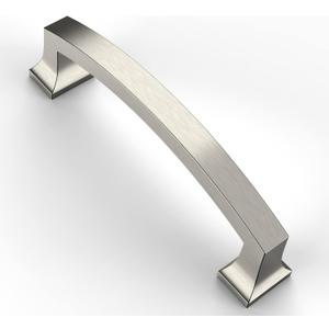 Asidrama 10 Pack 4 Inch(102mm) Hole Centers Kitchen Cabinet Handles, Brushed Satin Nickel Cabinet Pulls Kitchen Cabinet Hardware for Cupboard Drawer Pulls (4" Hole Center)