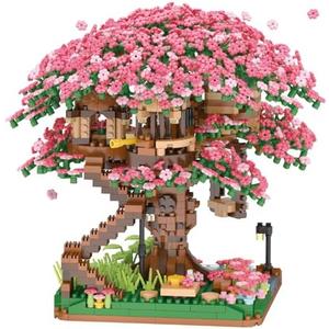 Cherry Blossom Tree Building Set,(2008pcs) Flowers Bonsai Tree Mini Blocks Kit for Adult,Japanese Sakura-Tree House Building Blocks Set,Gift Ideas for Girls 8 10 12 14+