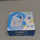 iClever BTH12 Kids Bluetooth Headphones,Colorful LED Lights Kids Headphones Wireless,74/85dBA Safe Volume,85H Playtime,Fast Charging,Bluetooth 5.2,Over Ear,Builtin Mic for iPad/Tablet/Airplane,Blue