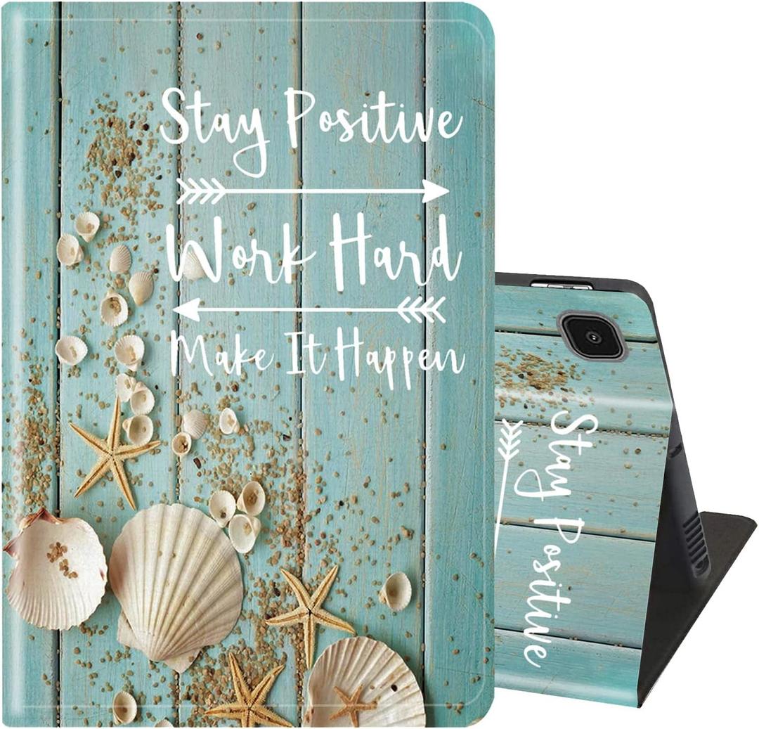 Samsung Galaxy Tab S6 Lite 10.4" Slim Case with Stand Cover with Auto Wake/Sleep Smart Cover for Samsung Galaxy S6 Lite (SM-P610/ P613/ P615/ P619)- Stay Positive Work Hard and Make It Happen