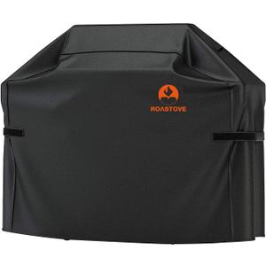 BBQ Grill Cover, 600D Heavy Duty Oxford Fabric Grill Cover for Weber,Brinkmann,Char Broil etc.(UV & Dust & Water Resistant, Weather Resistant, Rip Resistant)(52" L x 26" W x 43" H, Black)…