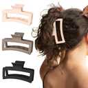 Yanibest 4 Pack Hair Clips for Women 4.3 Inch Large Claw Clips for Women Thick Curly Hair, Big Matte Banana Clips,Strong Hold Jaw Clips 