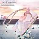 Fingic for Samsung Galaxy S23 FE Case Wallet for Women Girls[with 9 Card Holders] Marble Rose Gold PU Leather Detachable Wrist Strap Fullbody Slim Shockproof Phone Case for Samsung Galaxy S23 FE,2023