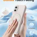 ZHK Liquid Silicone Designed for iPhone 17 Case with Magnet Stand, [Precise Camera Lens Protection][Mil-Grade Drop Shockproof][Soft Anti-Scratch Microfiber Lining] Slim Fit Cover, Beige (iPhone 17 6.3 inch)