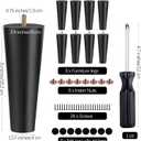 TURSTIN 8 Pieces Furniture Legs 8 Inches Round Solid Wood Furniture Feet with M8 T-Nuts Couch Legs Sofa Leg Replacement Leg for Armchair, Cabinet, Chair, Dresser or Home DIY Projects, Black