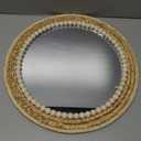 SWTHONY 15 Inch Boho Round Hanging Wall Mirror Decorative Rattan Circle Mirrors for Farmhouse, Living Room, Bedroom