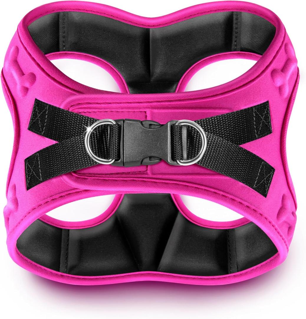 Comfort Fit No Pull Dog Harness for Small Medium & Large Dogs Soft Padded Adjustable Buckles Step in Pet Harness with Leash Clips Reflective Straps with Easy Control & Handle Pet Vest Harness (L (Chest 21"-23", Pink)