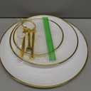 Coitak 3 Tier Cupcake Stand, Plastic Tiered Serving Stand, Dessert Tower Tray for Tea Party, Birthday and Wedding (Round-gold edge)